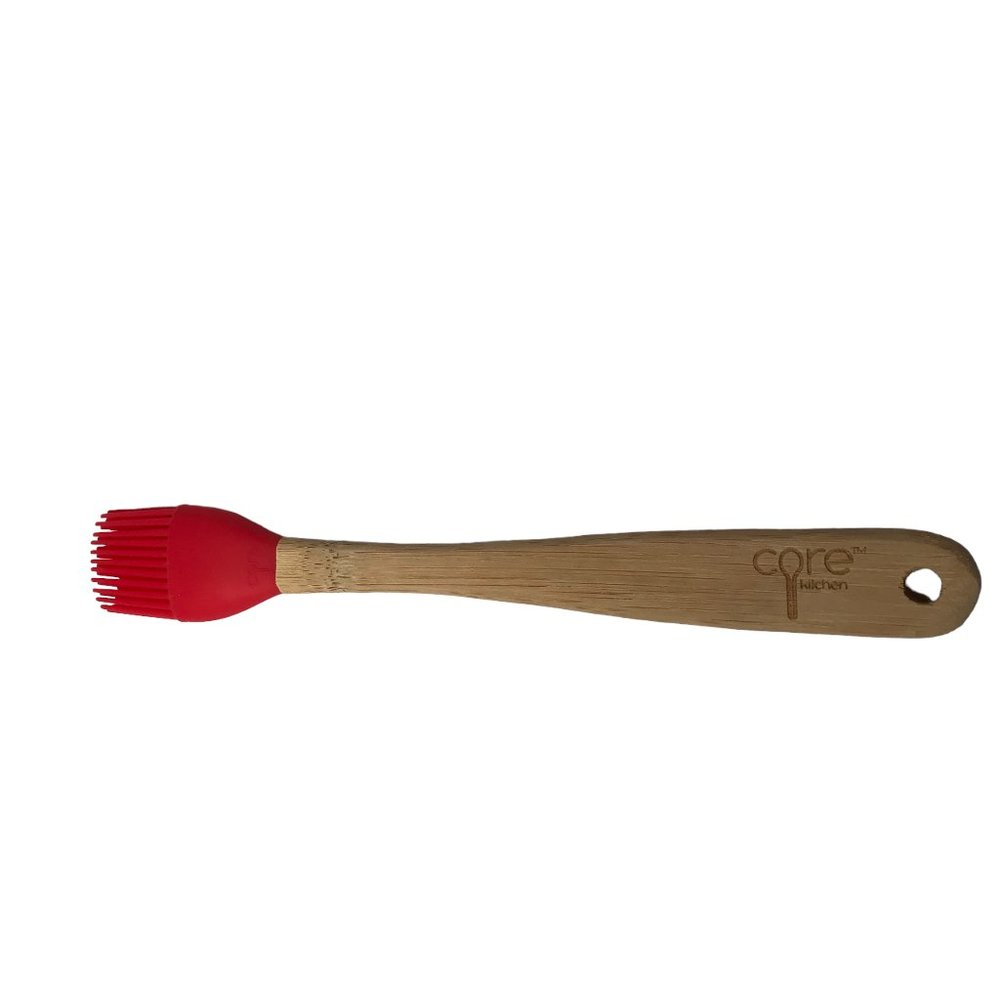 Red Silicone Basting Brush, small, Mini, Wood Handle, Core Kitchen